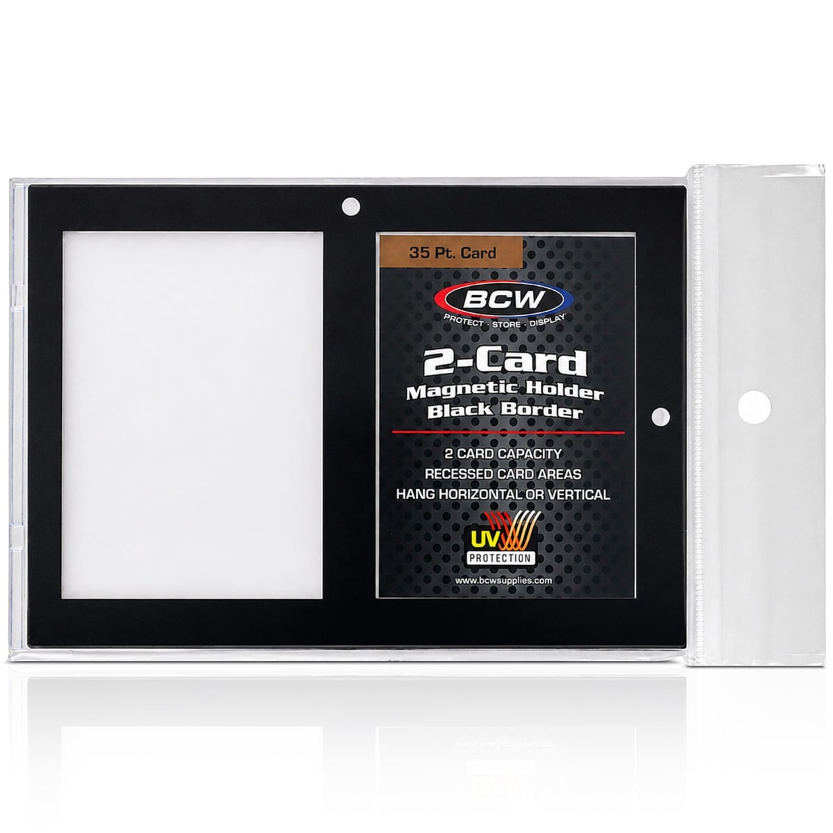 Magnetic 2-Card Holder - 35 PT. Black Border
