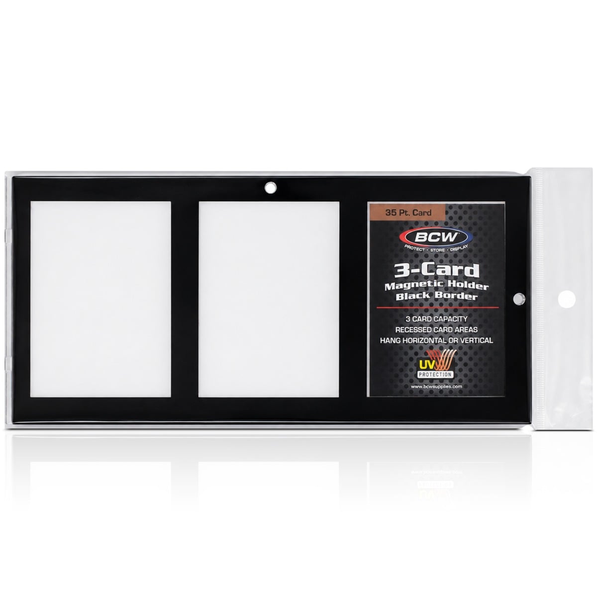 Magnetic 3-Card Holder - 35 PT. Black Border