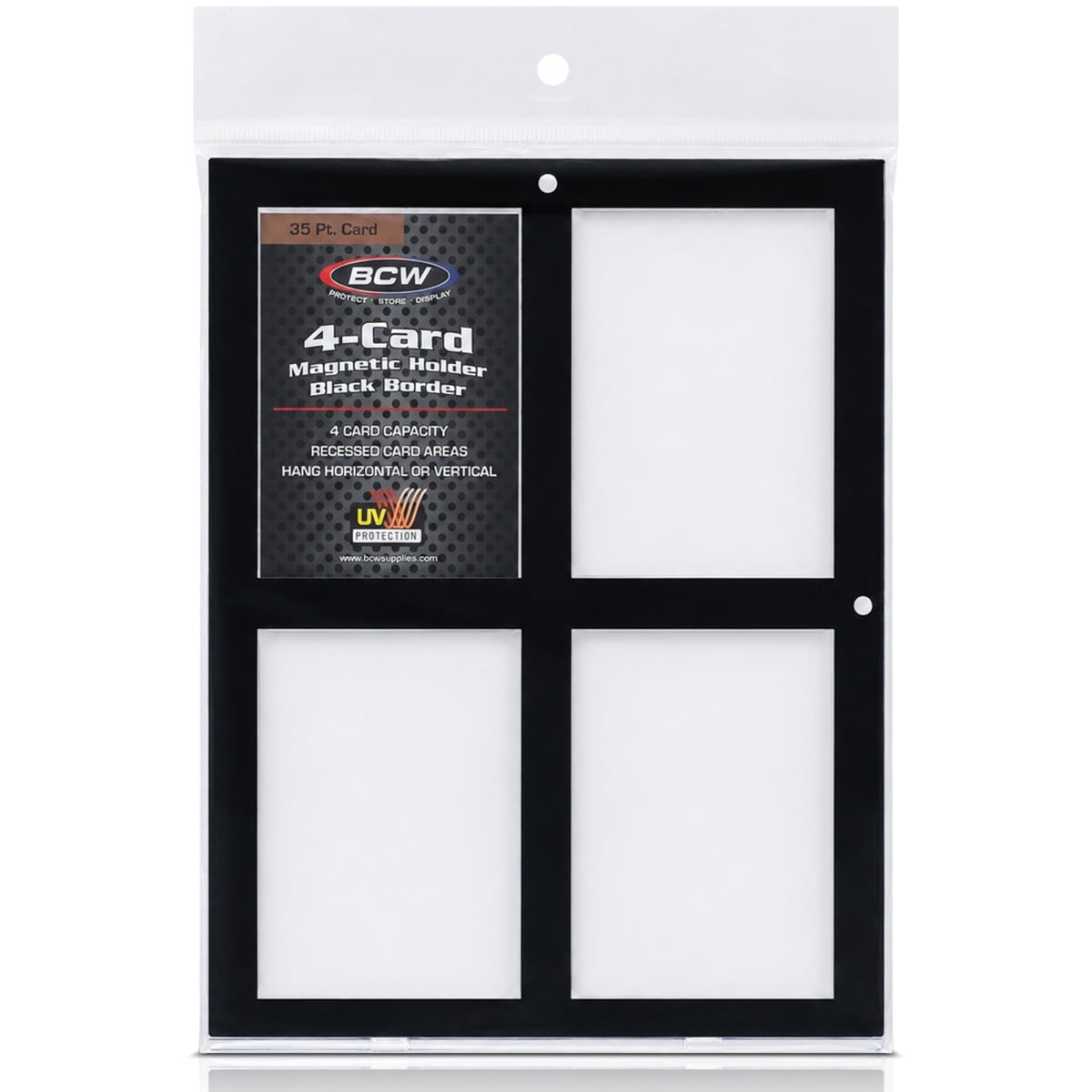 Magnetic 4-Card Holder - 35 PT. Black Border
