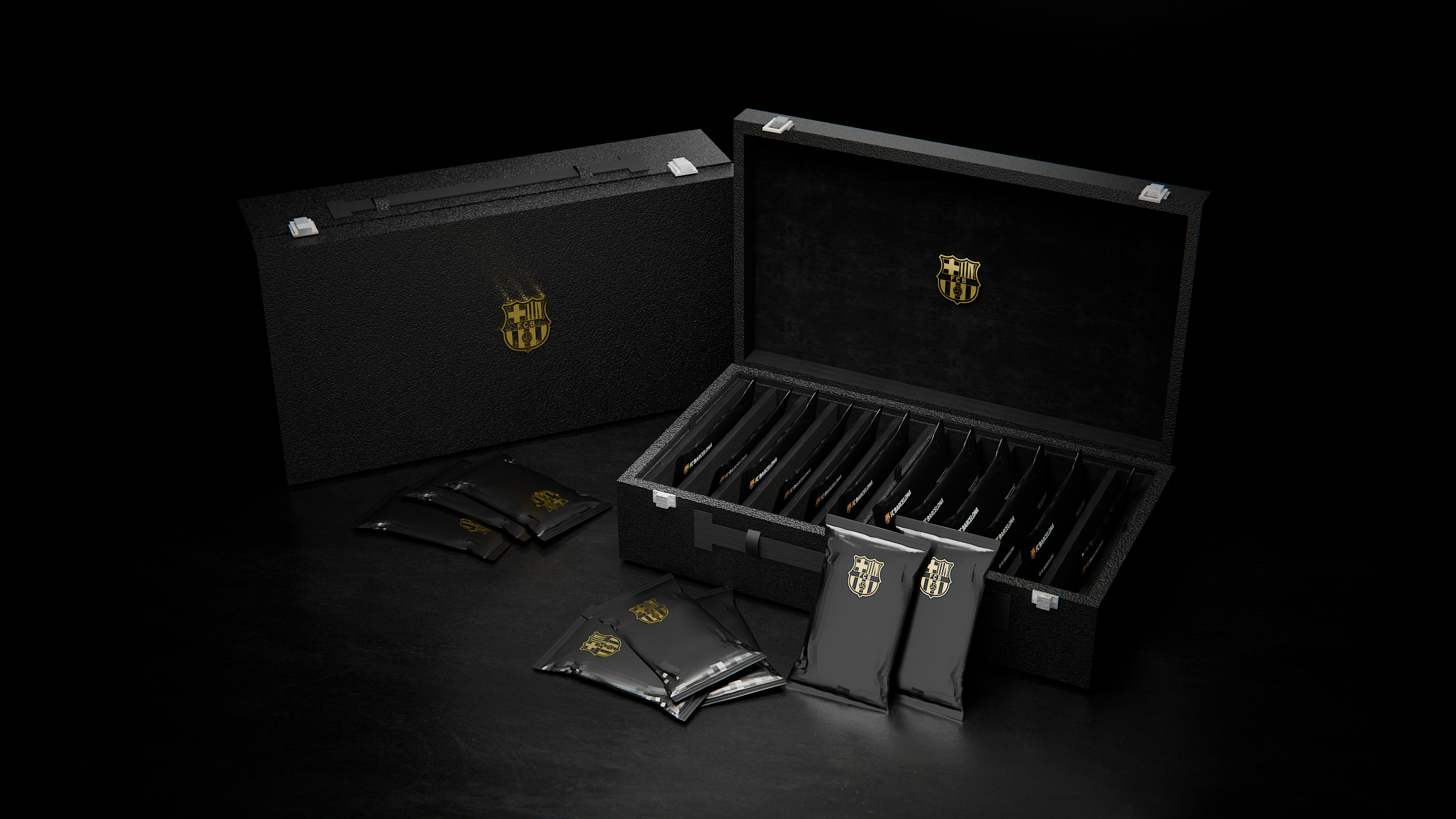 Futera FC Barcelona Incredible 2025–26 presentation carry case and packs