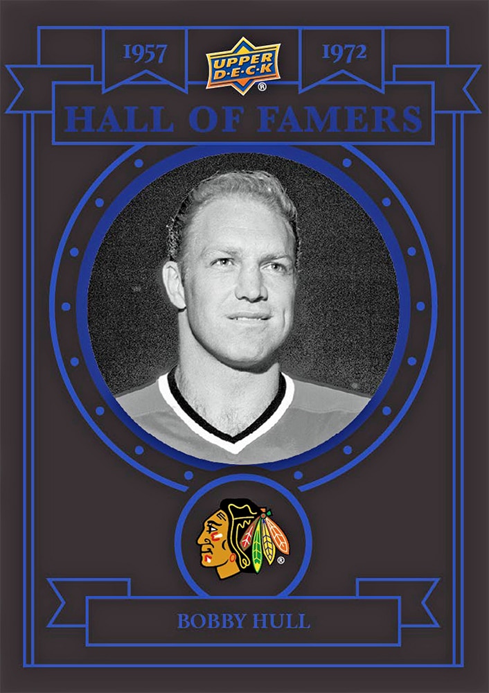 Bobby Hull Hall of Famers Windy City Blue preview with a monochrome portrait in a blue circular frame.