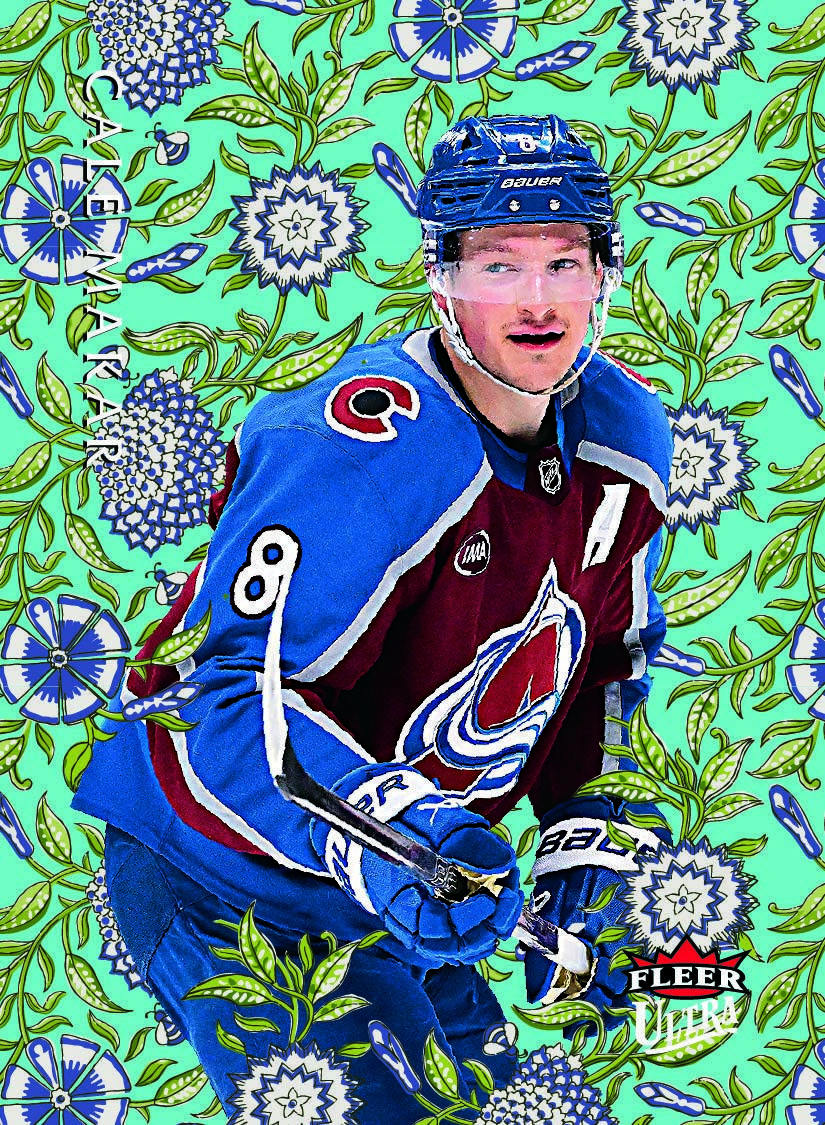 Cale Makar 2025–26 Fleer Ultra Hockey Mise-en-Scene floral preview.