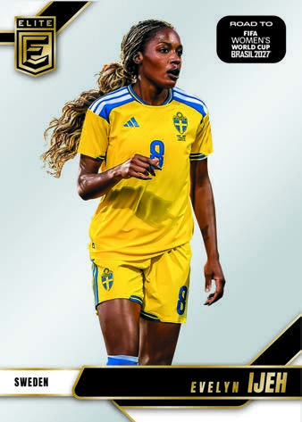 Evelyn Ijeh in Sweden yellow on Panini's pale-background base design.