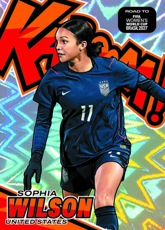 Sophia Wilson Kaboom! manufacturer preview from 2026–27 Donruss Elite Women's World Cup.