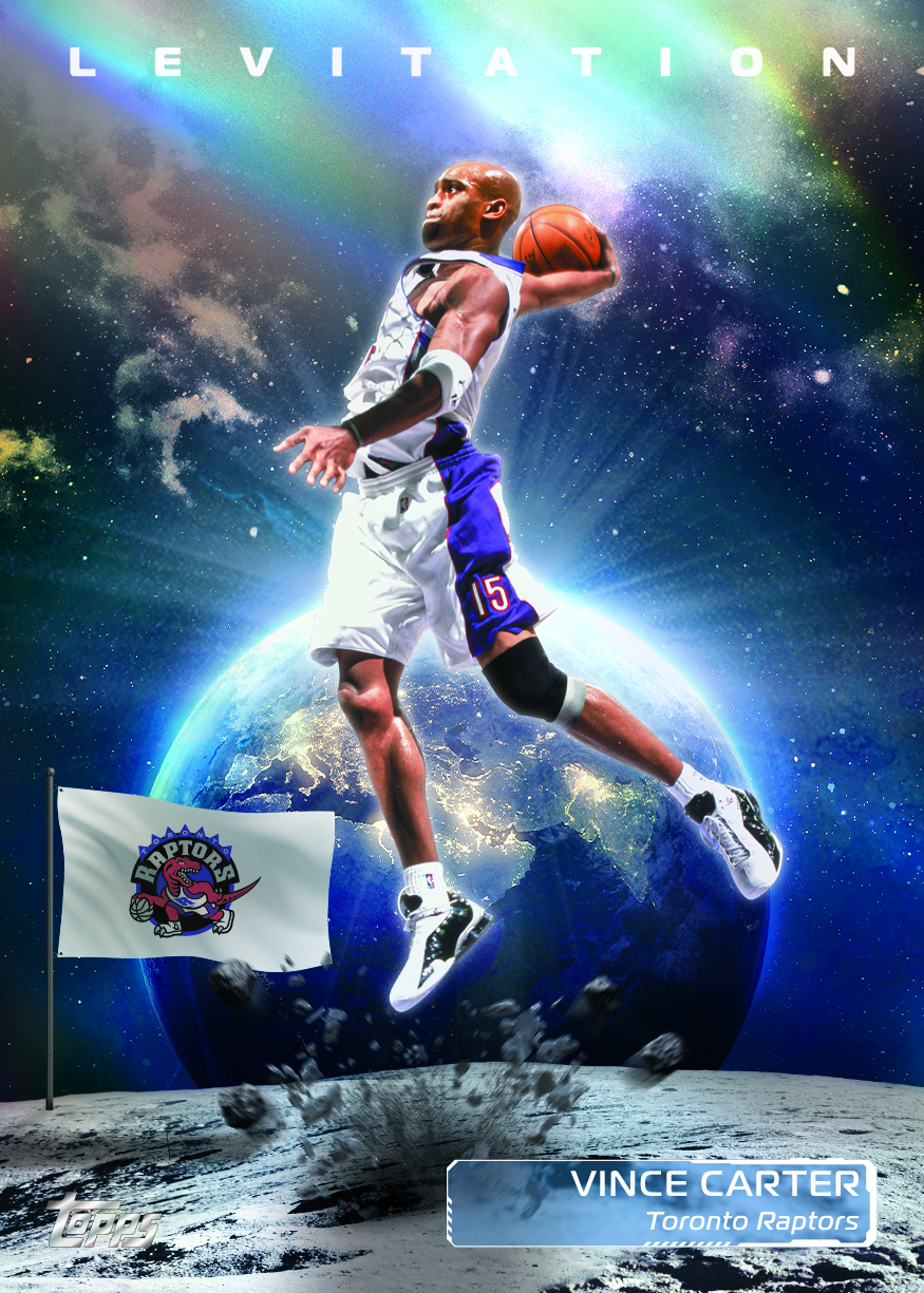 Vince Carter Levitation preview, with the former Raptors star airborne above a lunar landscape.
