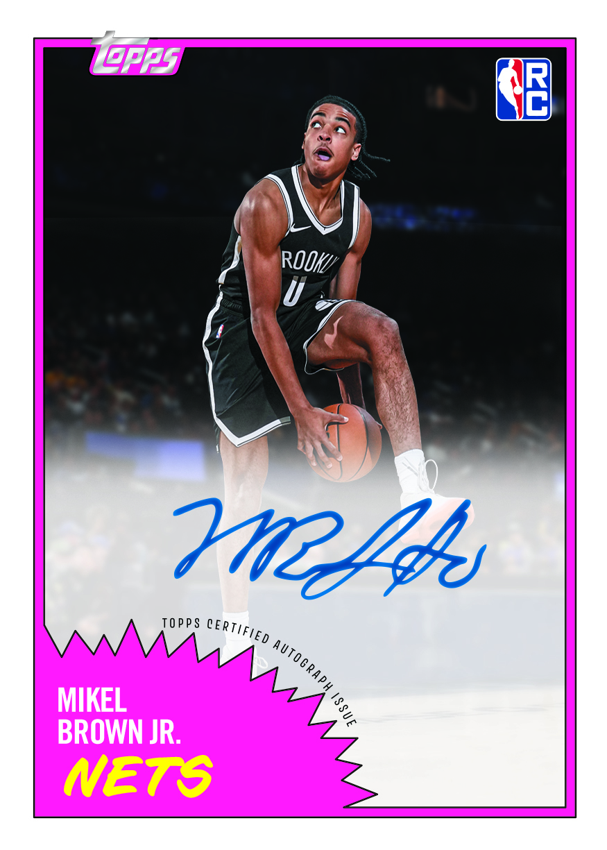 Mikel Brown Jr. rookie autograph in the magenta 1981–82 Topps design.