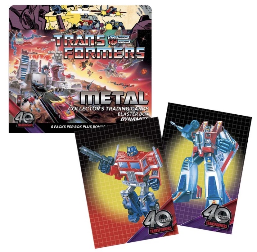 Dynamite Transformers Metal manufacturer configuration sheet showing Collector and Blaster box SKUs