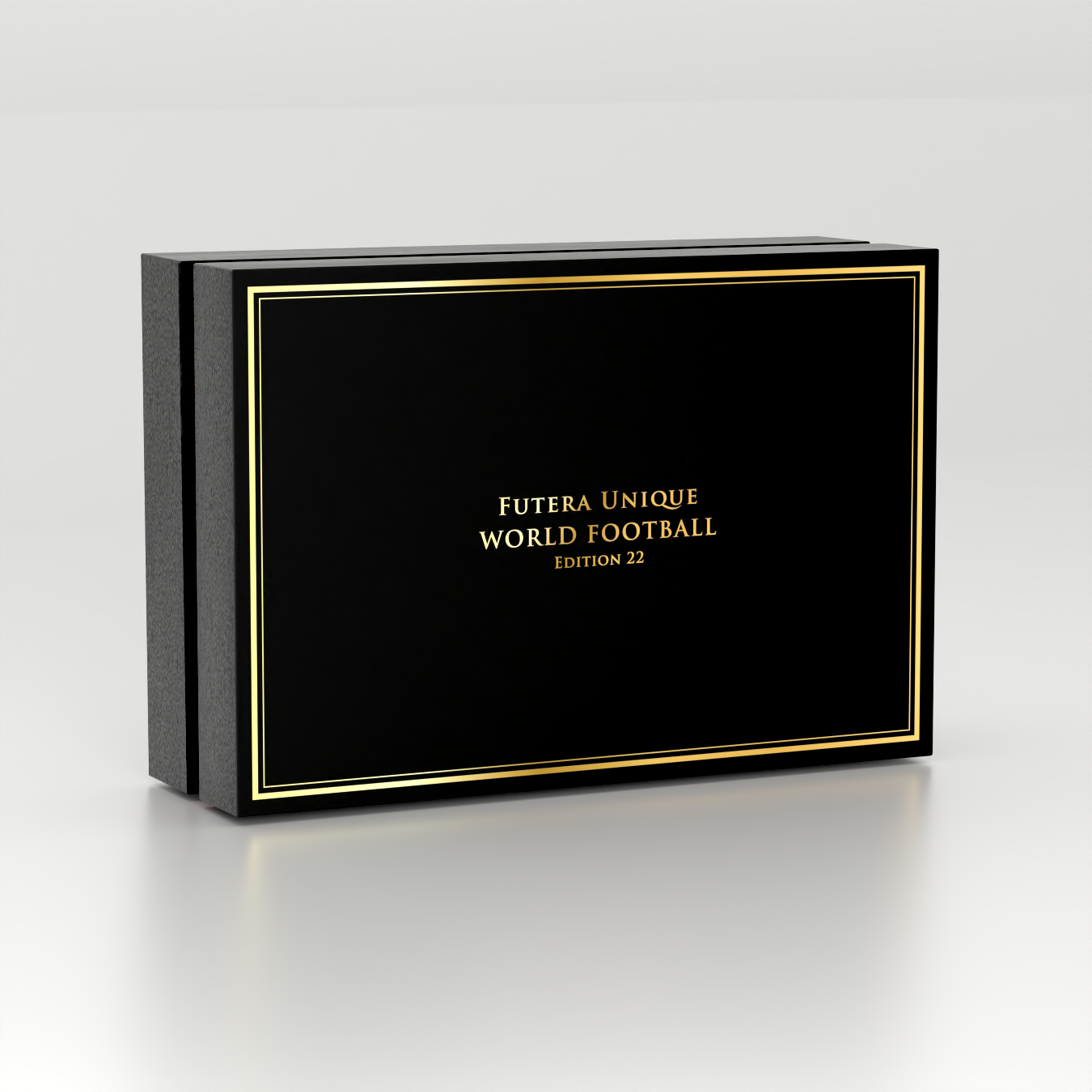 Official black and gold Futera UNIQUE World Football Edition 22 display box