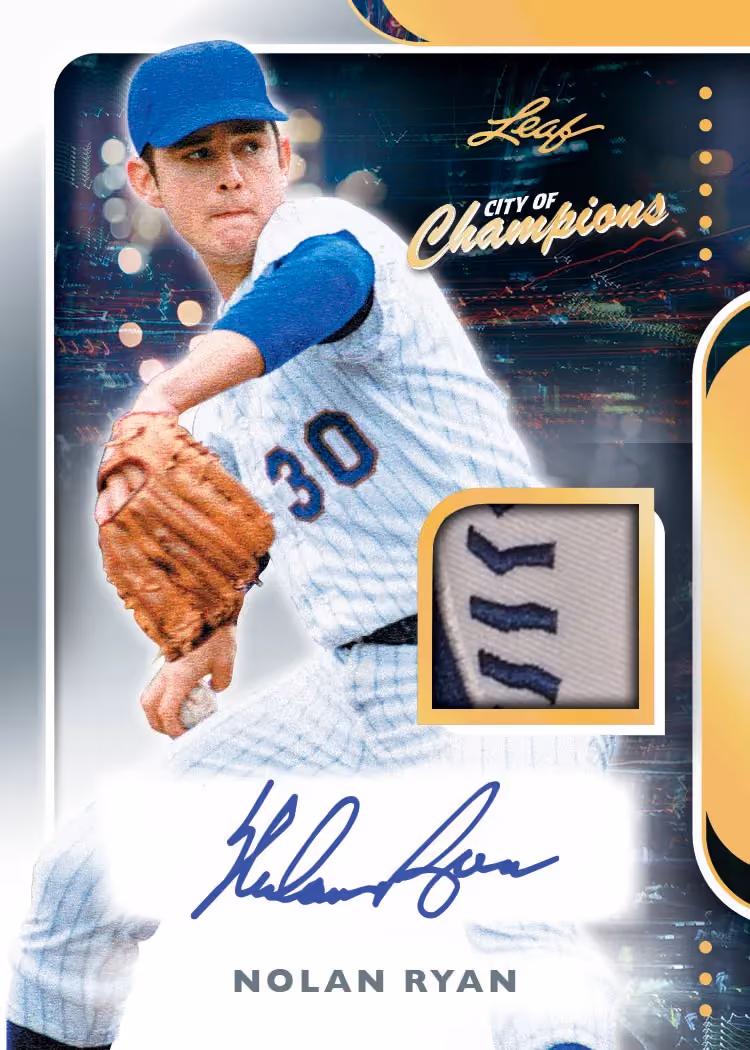 Nolan Ryan autograph memorabilia preview from 2026 Leaf City of Champions.