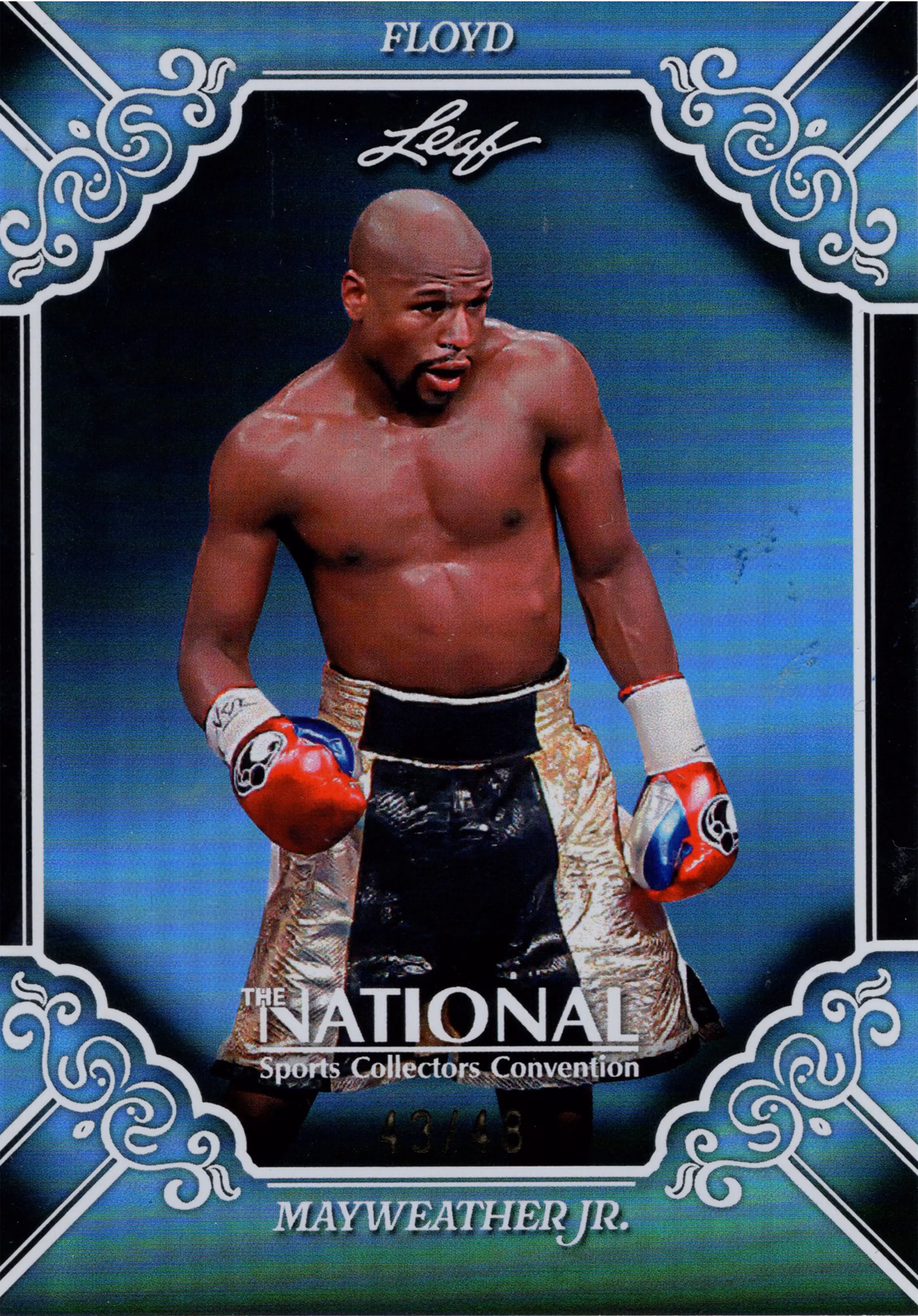 Floyd Mayweather Jr. base preview from 2026 Leaf National Redemption.