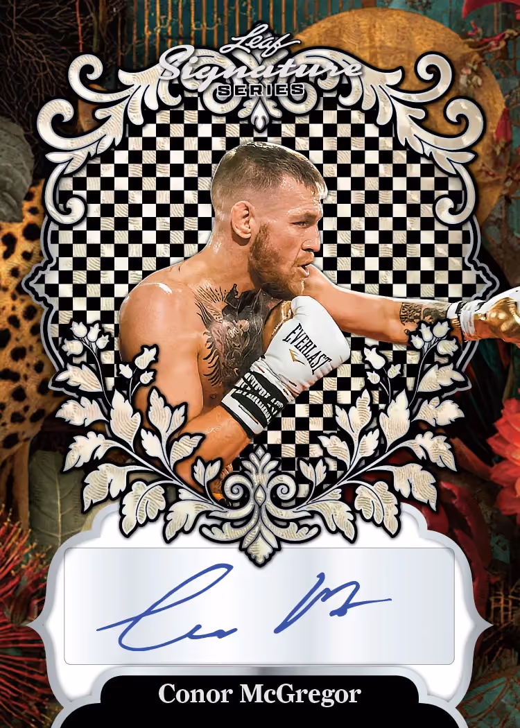 Conor McGregor autograph preview from 2026 Leaf Signature Series Sports.