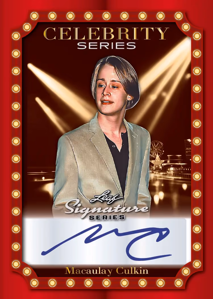 Macaulay Culkin Celebrity Series autograph preview from 2026 Leaf Signature Series Sports.