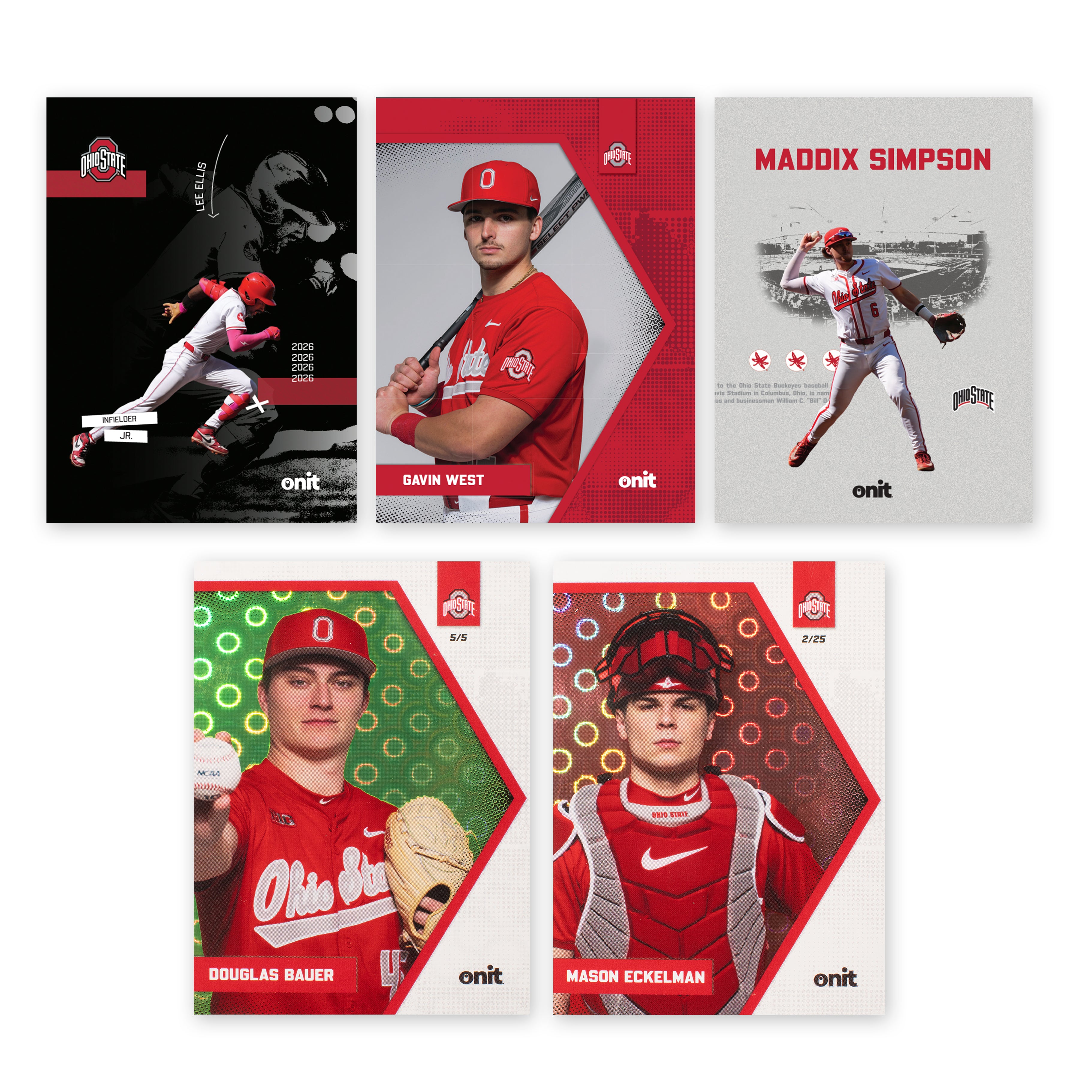 Ohio State University Baseball 2026 Trading Cards official card-design preview