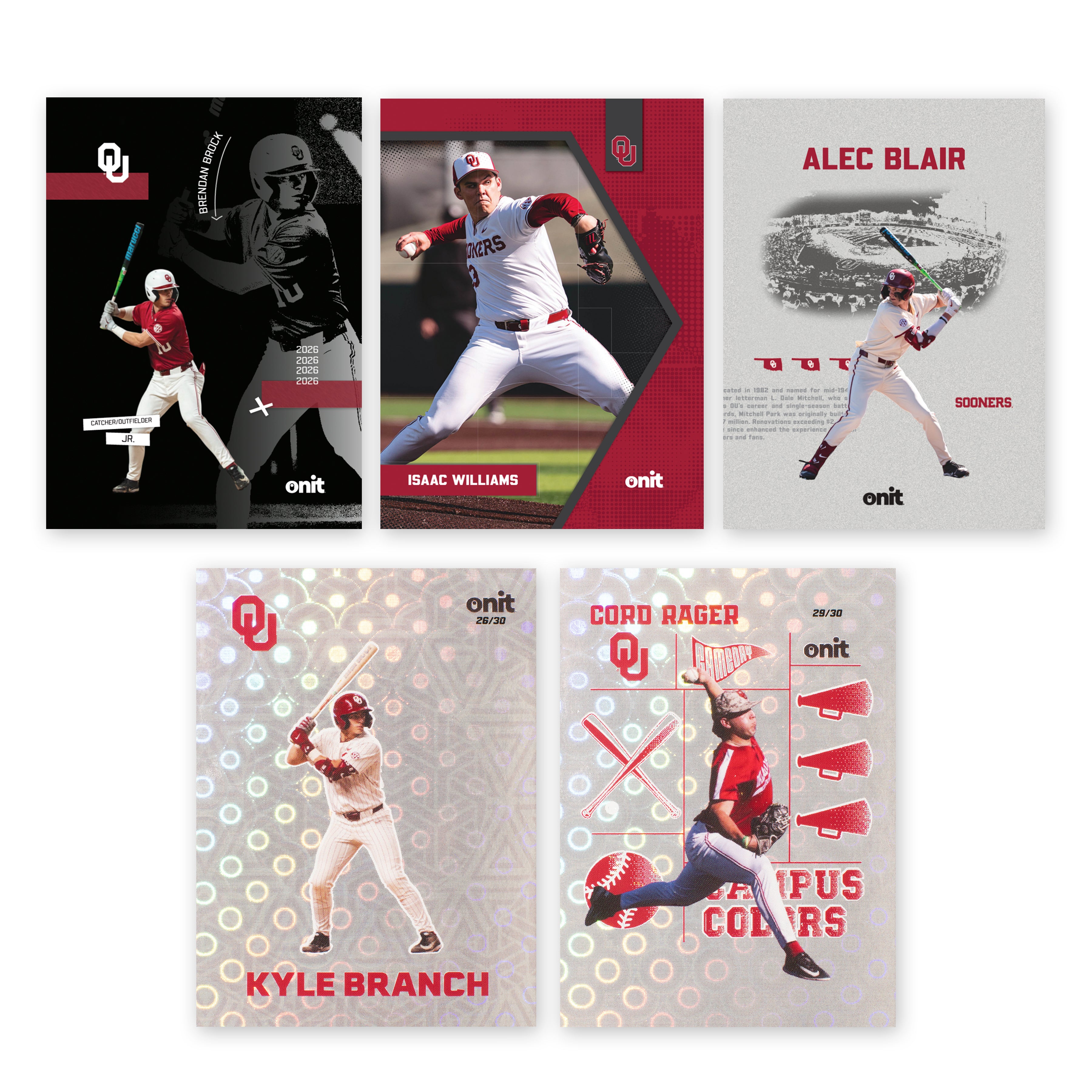 University of Oklahoma Baseball 2026 Trading Cards official card-design preview
