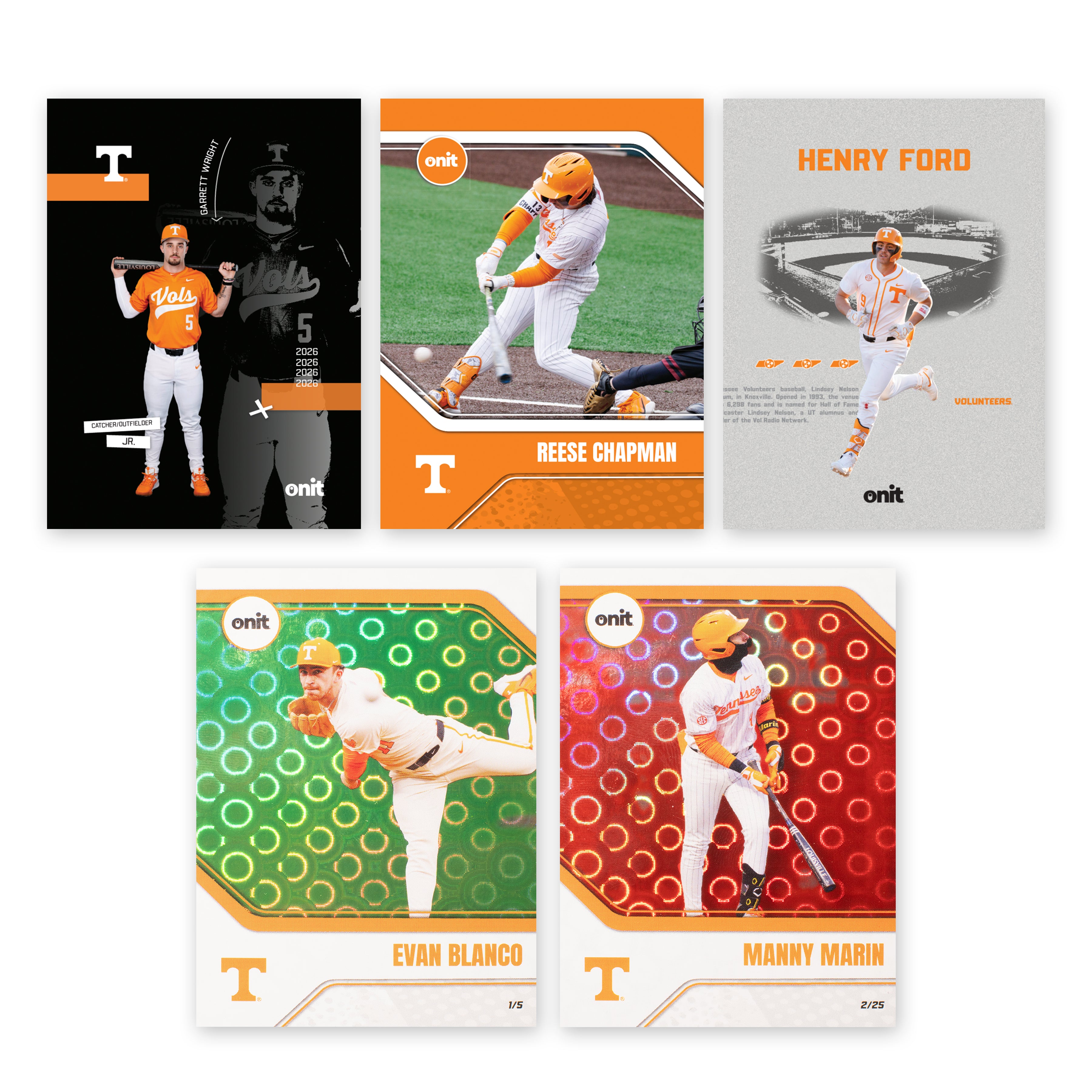 University of Tennessee Baseball 2026 Trading Cards official card-design preview