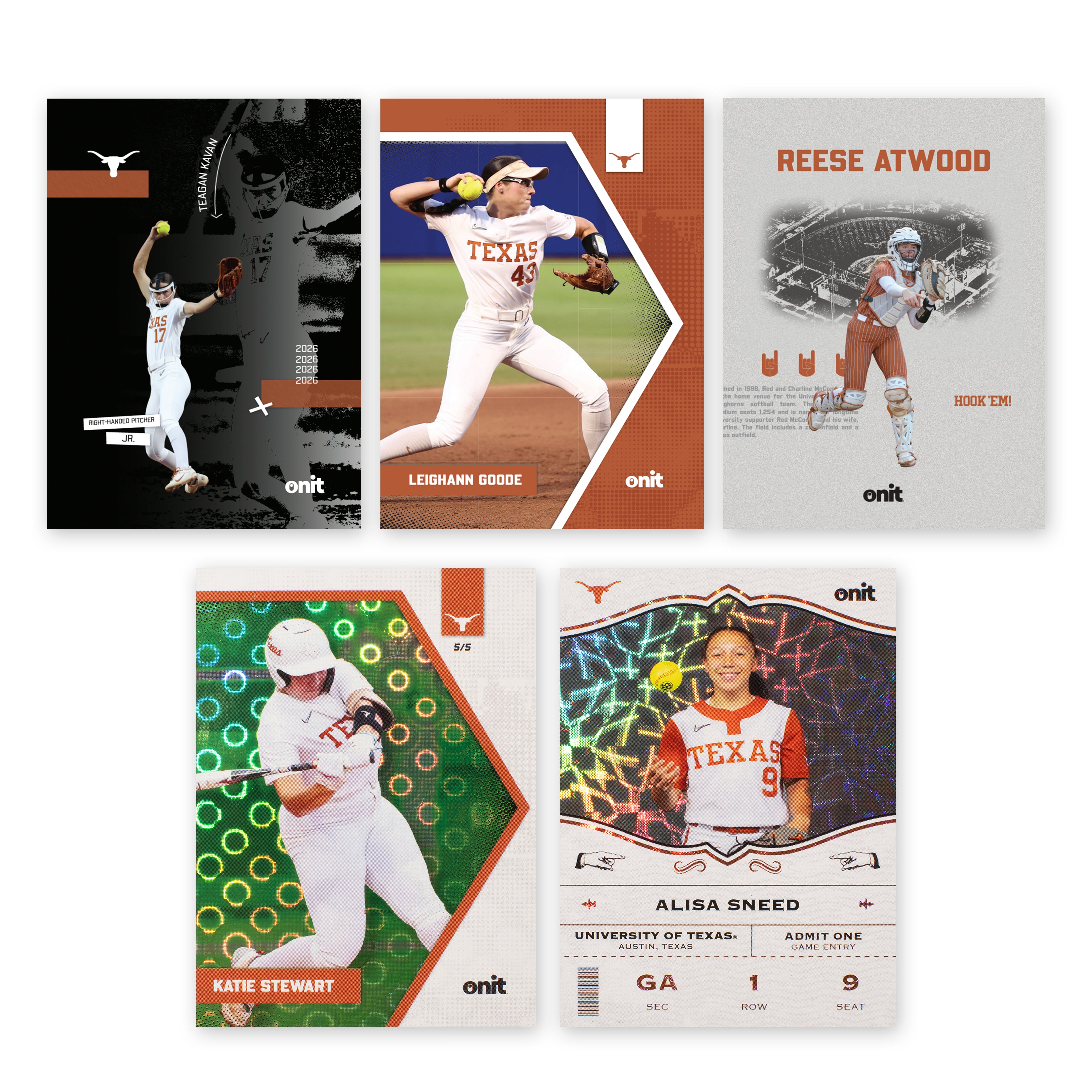 University of Texas Softball 2026 Trading Card official card-design preview