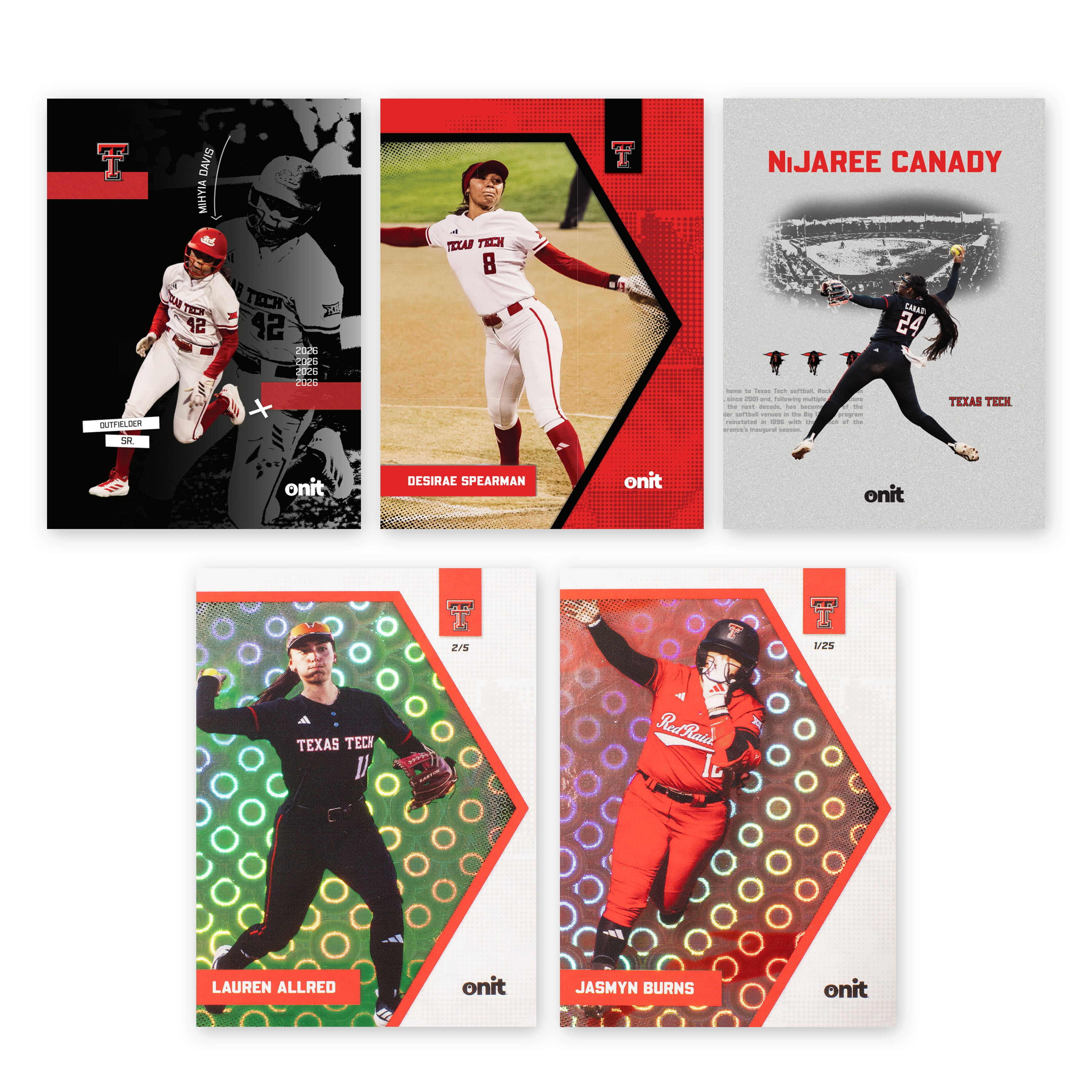 Texas Tech Softball 2026 Trading Cards official card-design preview