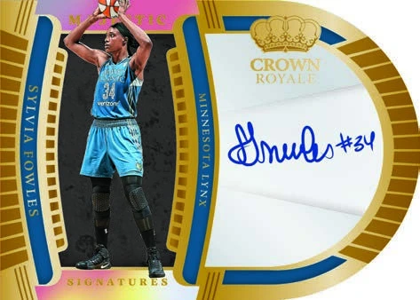 Sylvia Fowles’ Majestic Signatures Holo Gold preview with a broad autograph area.