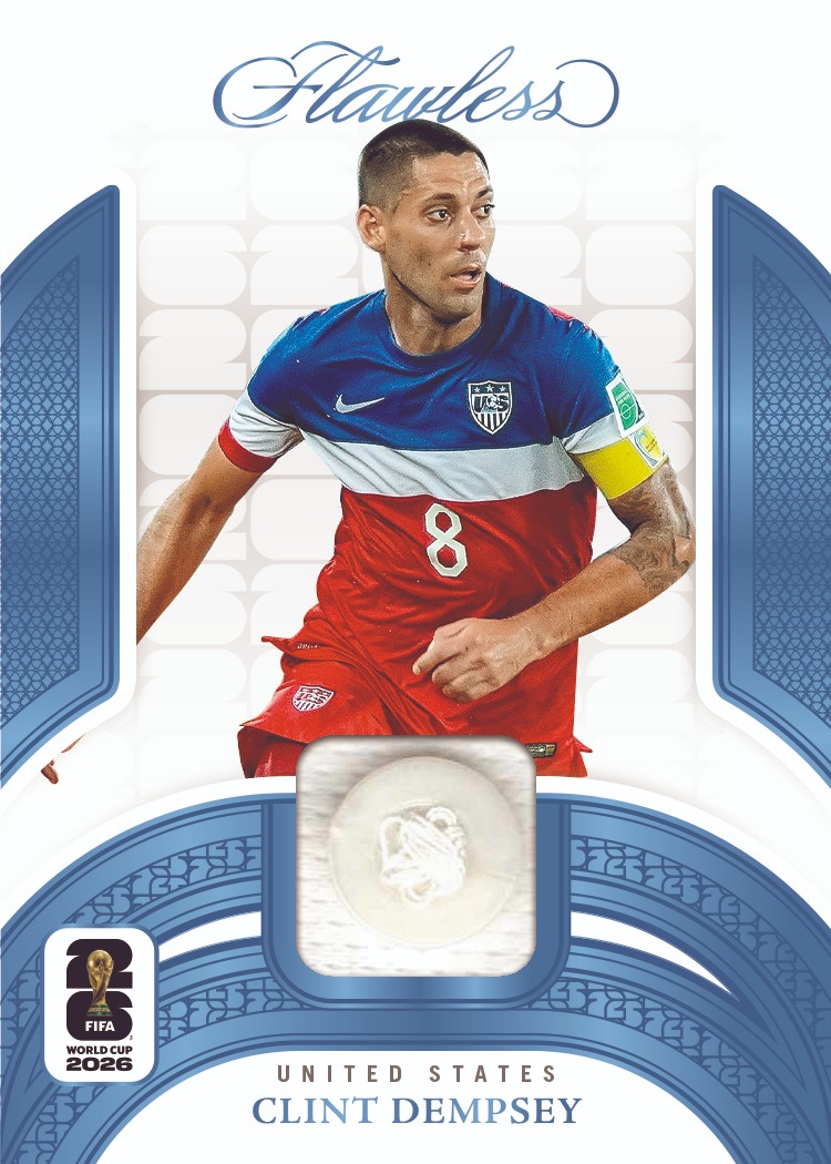 Clint Dempsey in a USA shirt above the white button window on his Buttons card.