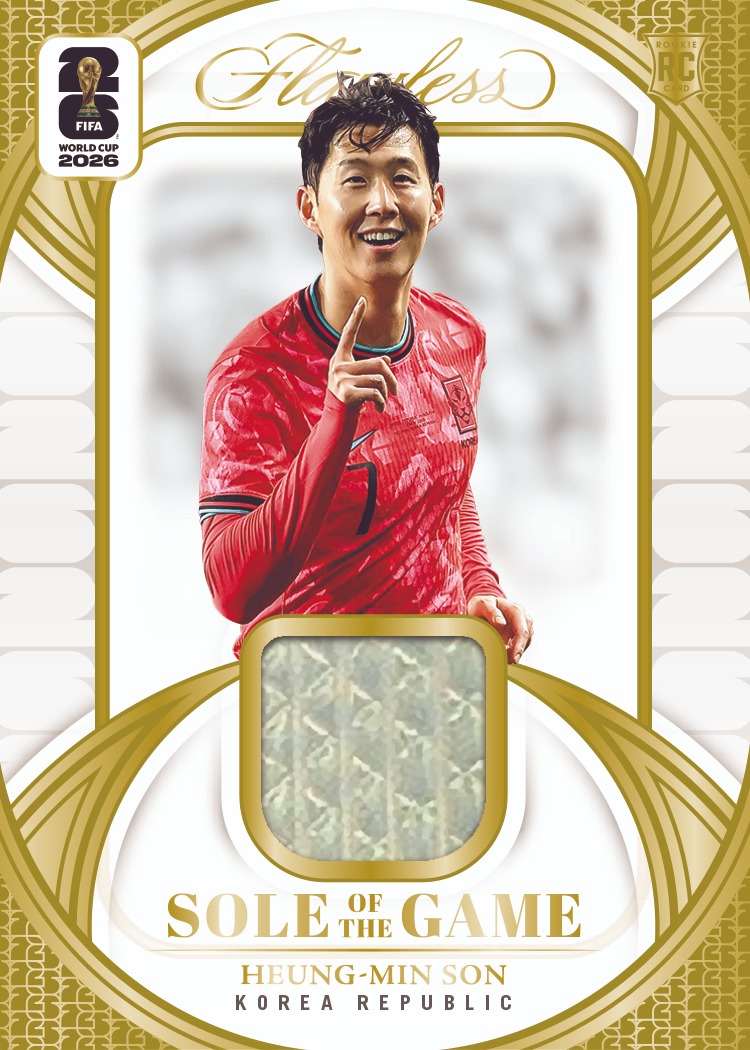 Heung-min Son in South Korea's red shirt above the large memorabilia window on Sole of the Game.