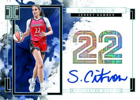Sonia Citron’s Jersey Number Autographs preview with her photograph, number 22 and signature.