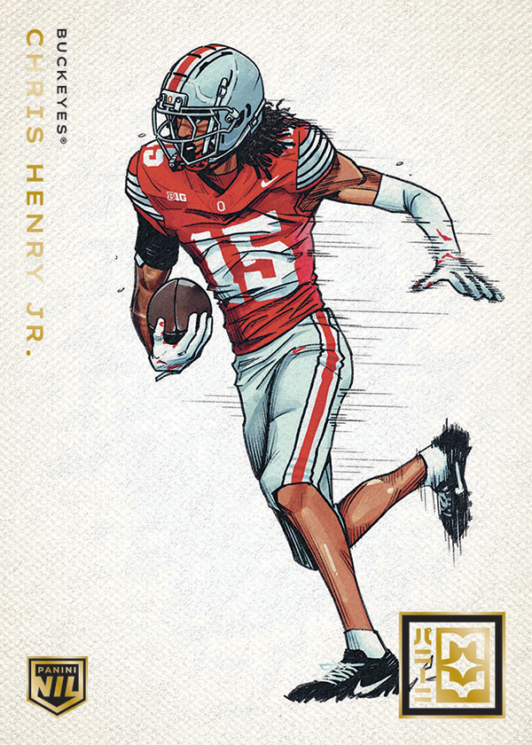 Chris Henry Jr. in red on a mostly white Blank Slate card with sketchlike motion lines.