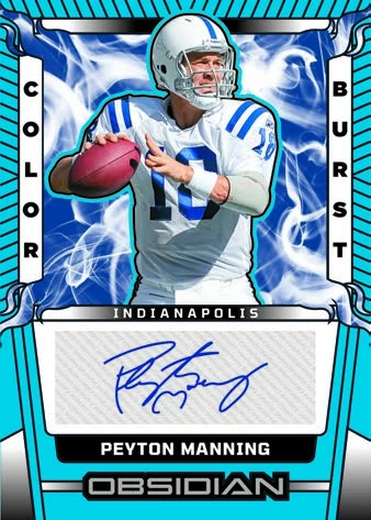 Peyton Manning’s Color Burst Signatures Blue manufacturer preview.
