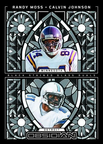Randy Moss and Calvin Johnson in the Black Stained Glass Dual manufacturer preview.