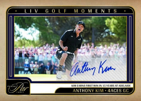 Anthony Kim celebrating in the LIV Moments Signatures preview commemorating his Adelaide victory.
