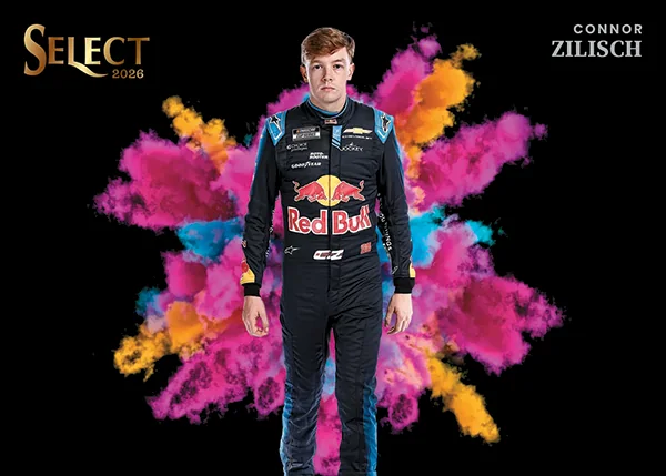 Connor Zilisch on Panini's 2026 Select Racing Black Color Blast preview.