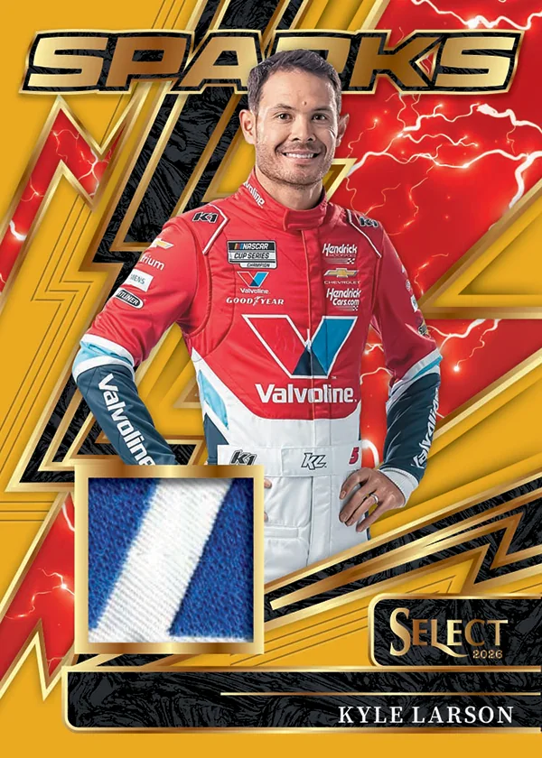 Kyle Larson Sparks memorabilia-card design preview.