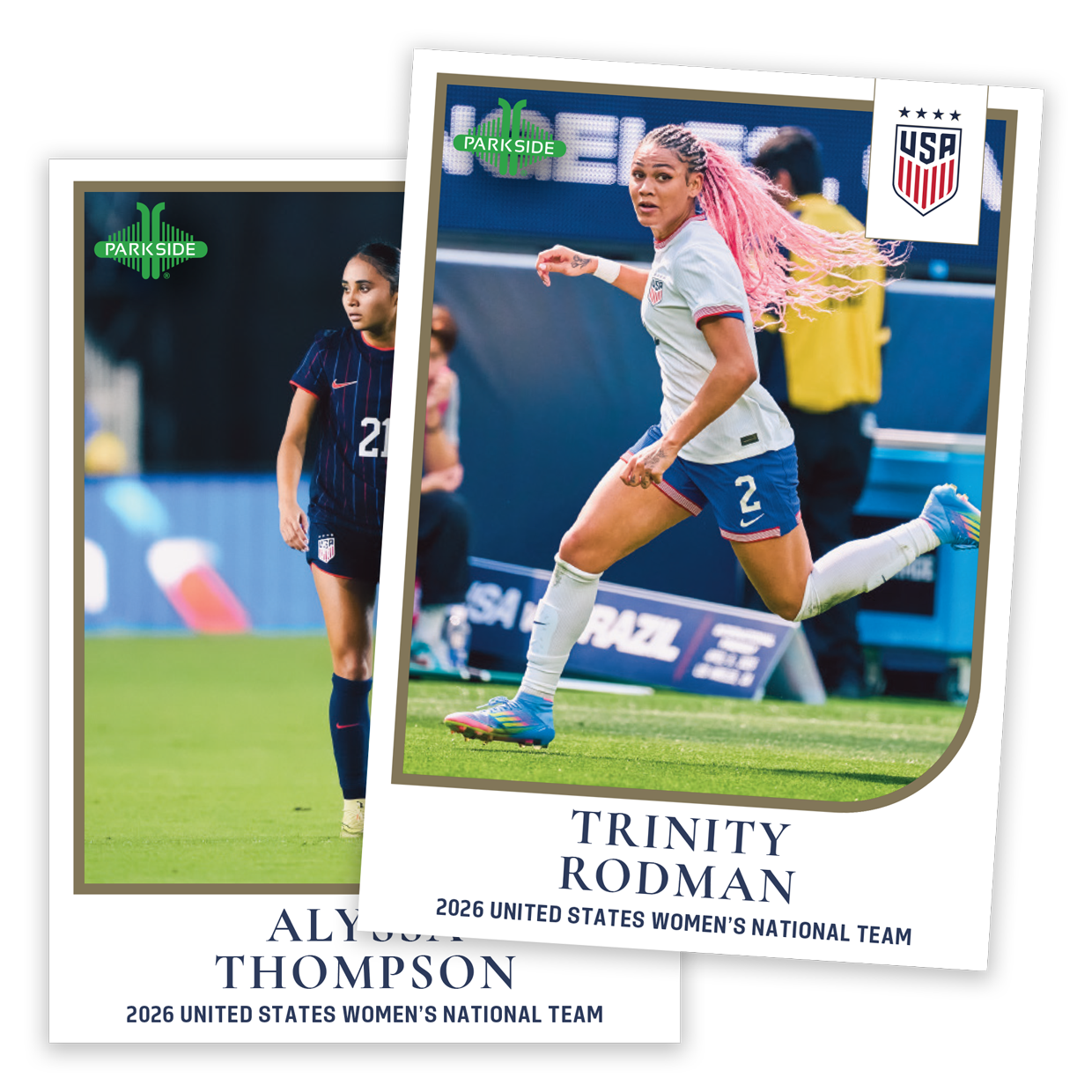 Parkside 2026 USWNT Team Set Trinity Rodman and Alyssa Thompson base-card previews