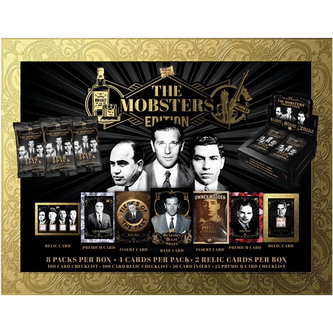 Mobsters Hobby manufacturer preview showing its card and relic program