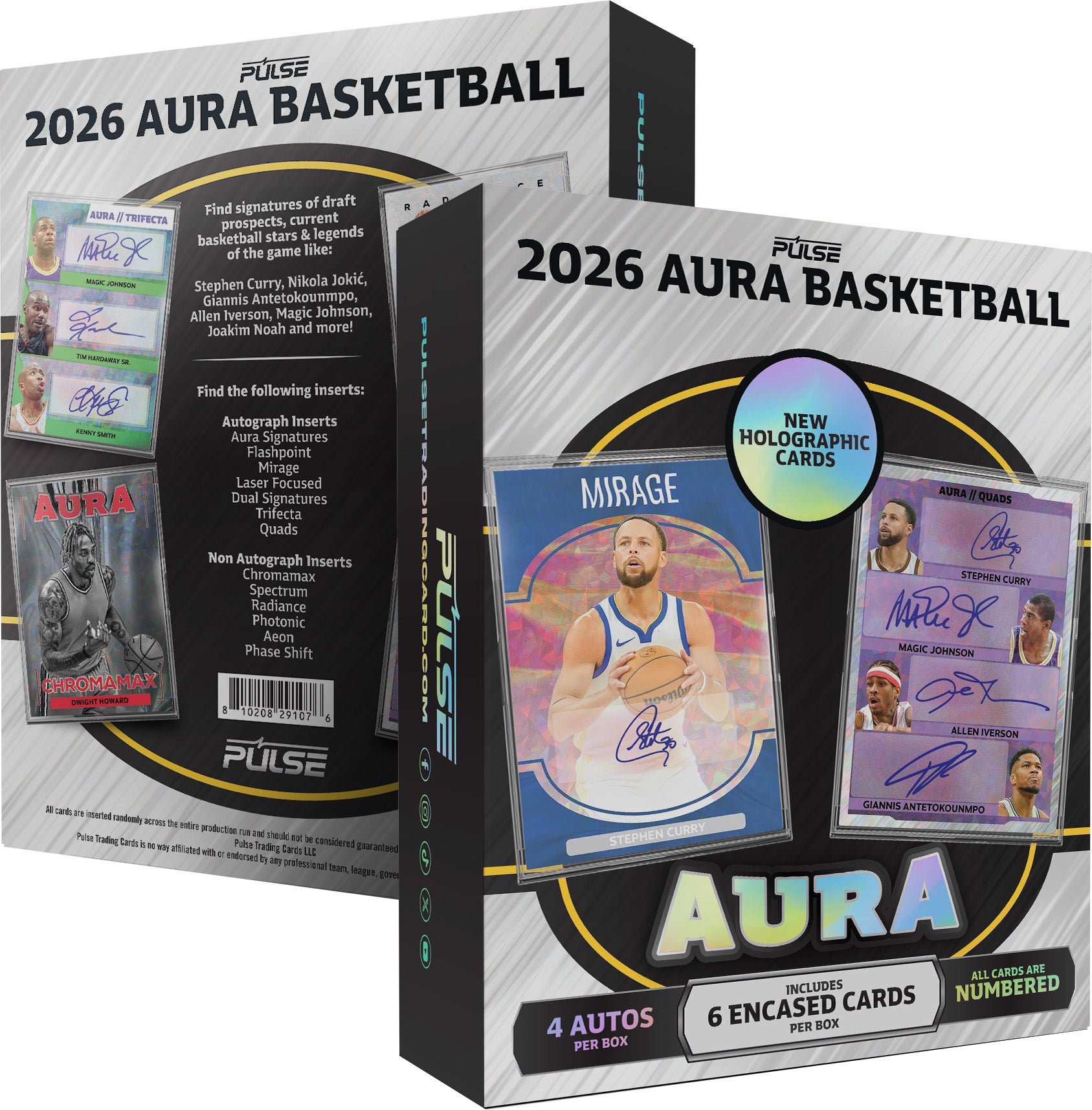 2026 Pulse Aura Basketball Hobby box and sleeve with multi-autograph previews