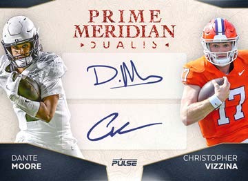 2026 Pulse Meridian Football Prime Meridian Dualis Dante Moore and Christopher Vizzina autograph preview