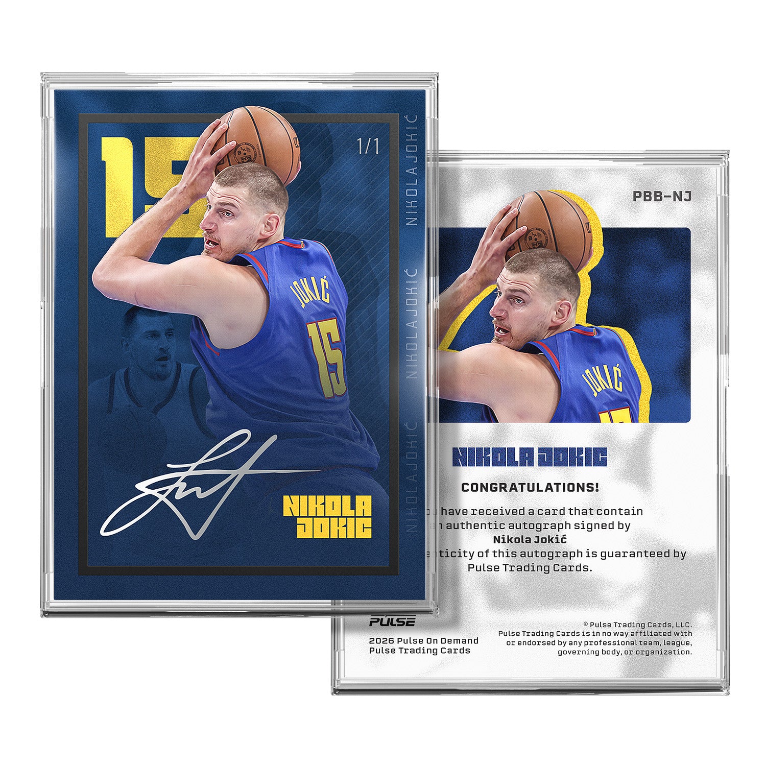 2026 Pulse On Demand Nikola Jokić autograph manufacturer front and back preview