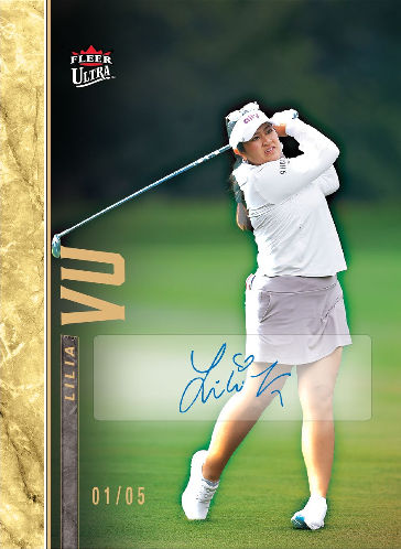 Lilia Vu following through, with a blue autograph across a pale panel and a 01/05 preview number.