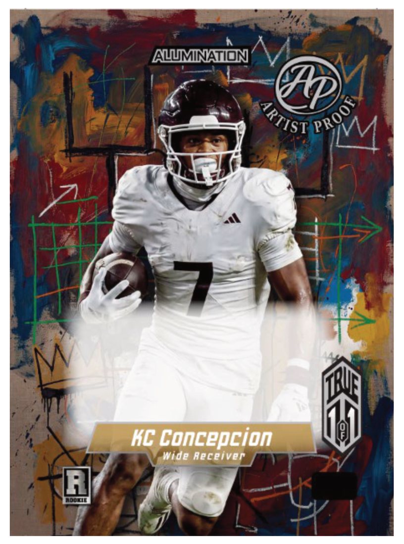Wild Card Alumination Just the Hits Football KC Concepcion Artist Proof preview