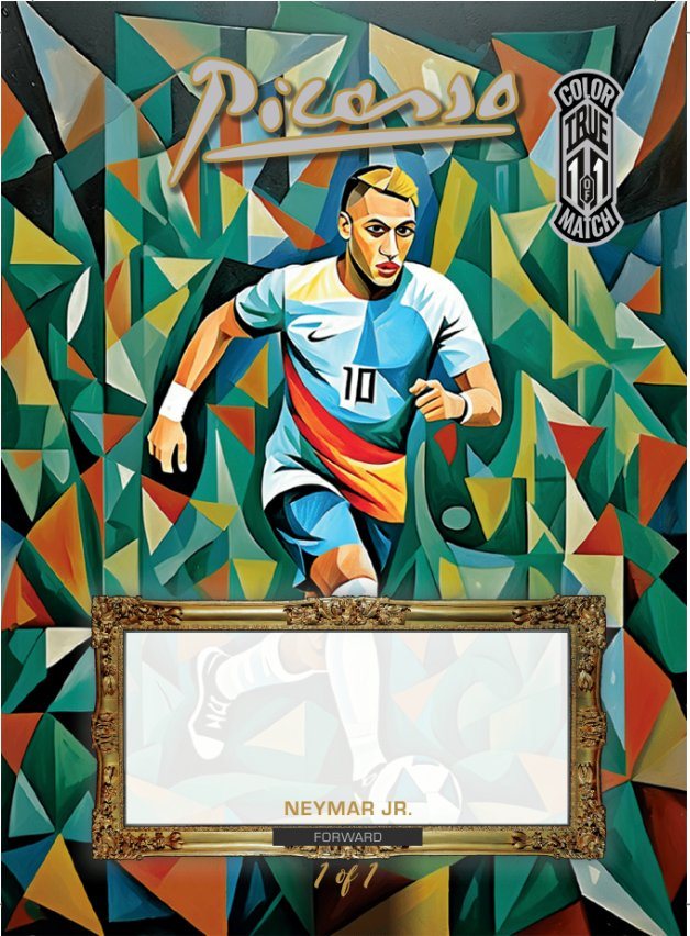 Wild Card Comix Soccer Picasso Neymar Jr. autograph-design preview