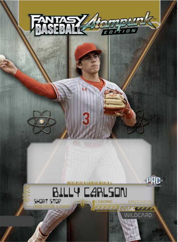Wild Card Fantasy Baseball Atompunk Billy Carlson base autograph-design preview