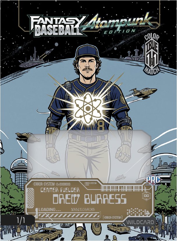 Wild Card Fantasy Baseball Atompunk Drew Burress True Color Match autograph-design preview