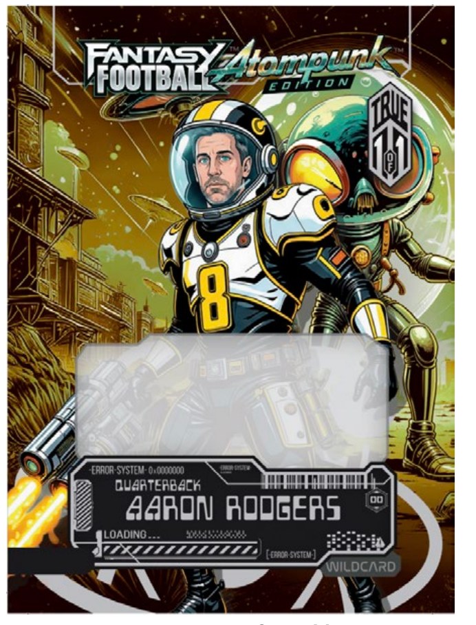 Wild Card Fantasy Football Atompunk Aaron Rodgers Gold science-fiction autograph-design preview