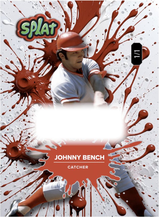 Wild Card Johnny Bench National Exclusive Splat Base autograph-design preview
