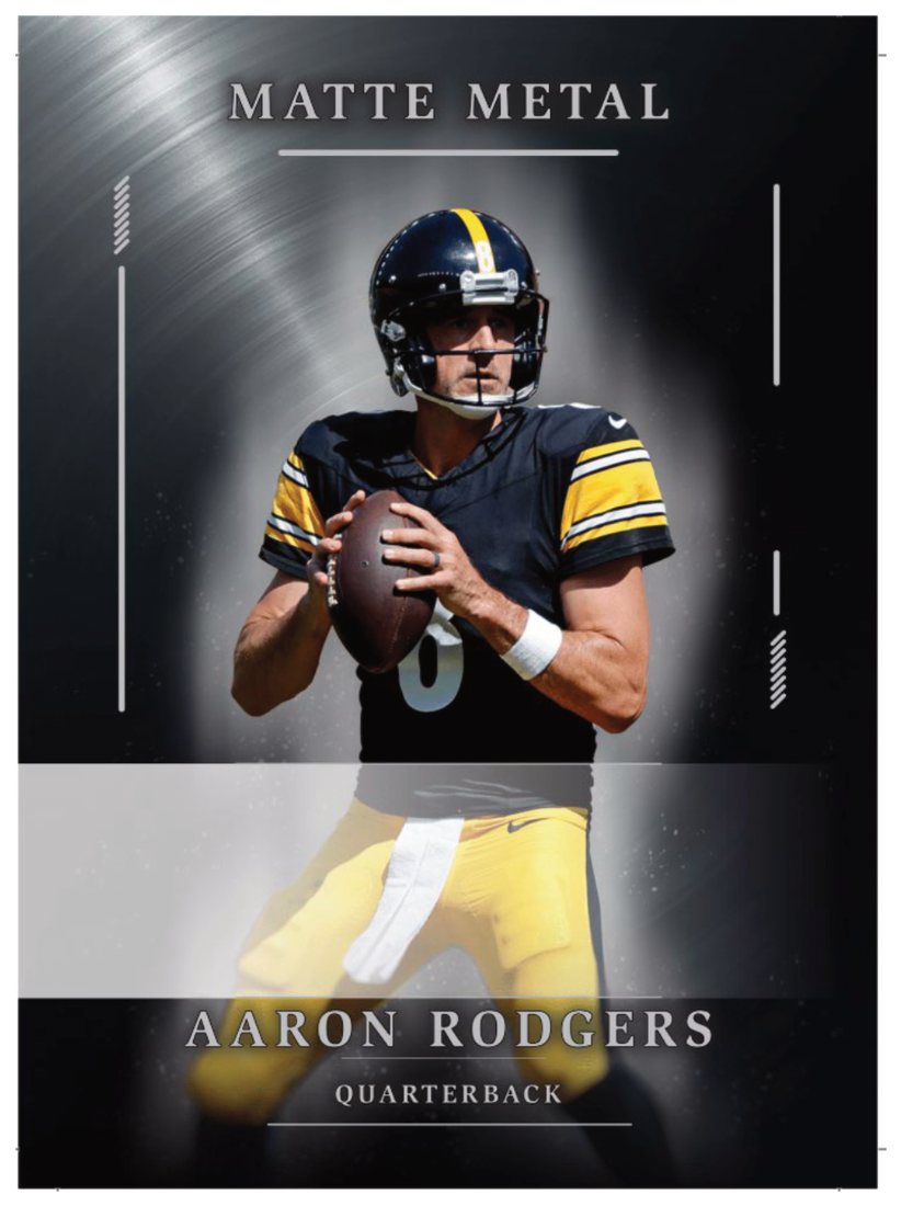 Wild Card Matte Metal Multi-Sport Aaron Rodgers base autograph-design preview