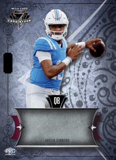 Wild Card 7 Card Studs Football Promo Auto Right design preview