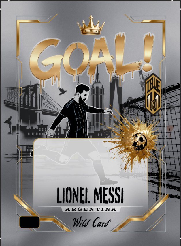 Wild Card Super Chrome Soccer Goal Lionel Messi autograph-design preview