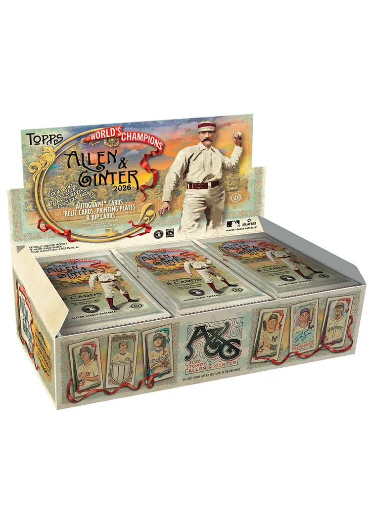 Official 2026 Topps Allen and Ginter Baseball Hobby display box with sealed packs.